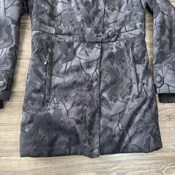 LOLE Insulated Waterproof Winter Parka Jacket Coat Womens M Black Floral flowers - Picture 5 of 16